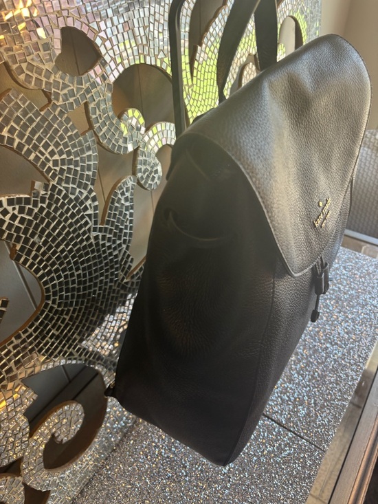 ⭐️kate spade black large leather backpack main image 5